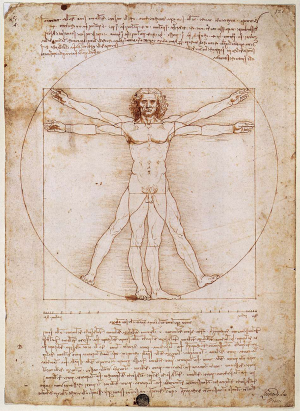 レオナルド・ダ・ヴィンチ『ウィトルウィウス的人体図』