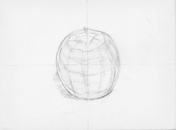 りんご-鉛筆デッサン描き方・制作過程3