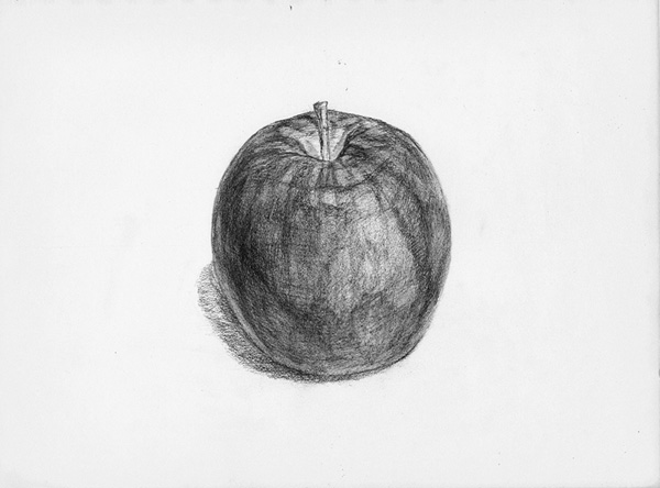 りんご-鉛筆デッサン描き方・制作過程5