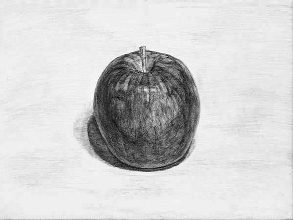 りんごの鉛筆デッサン制作過程6