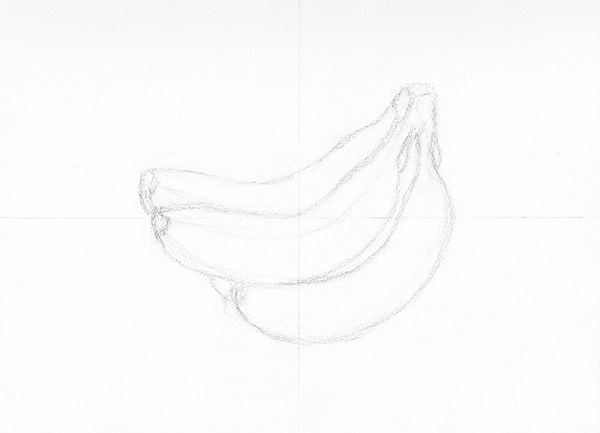 バナナ-鉛筆デッサン描き方・制作過程2