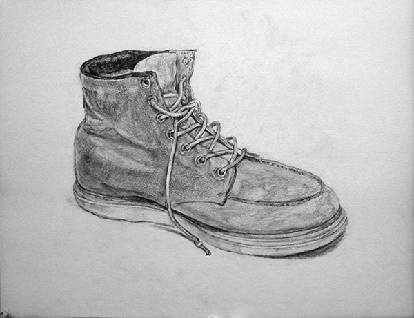靴-鉛筆デッサン描き方・制作過程9