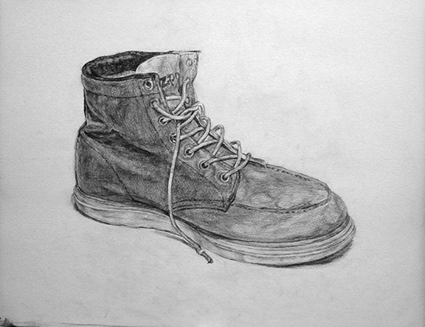 靴-鉛筆デッサン描き方・制作過程10