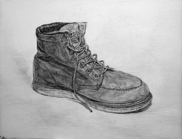 靴-鉛筆デッサン描き方・制作過程12