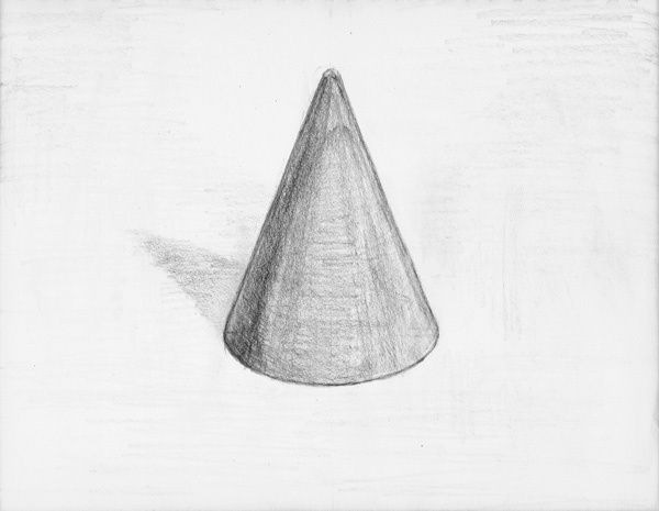 円錐-鉛筆デッサン描き方・制作過程2