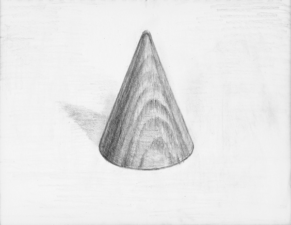 円錐-鉛筆デッサン描き方・制作過程3