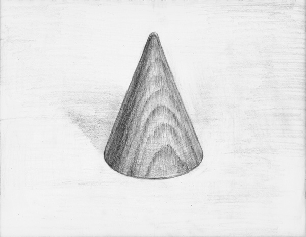 円錐-鉛筆デッサン描き方・制作過程4