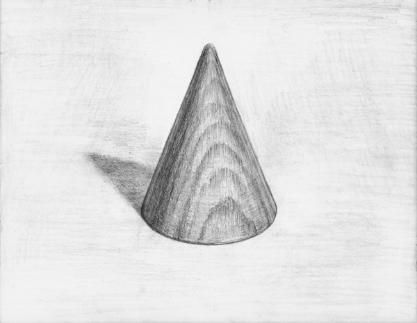 円錐-鉛筆デッサン描き方・制作過程5