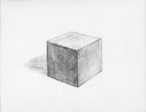 立方体-鉛筆デッサン描き方・制作過程2