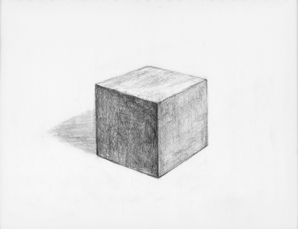 立方体-鉛筆デッサン描き方・制作過程3