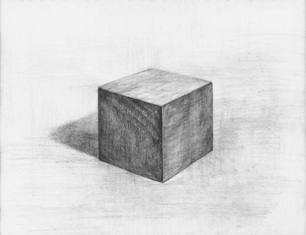 立方体-鉛筆デッサン描き方・制作過程6