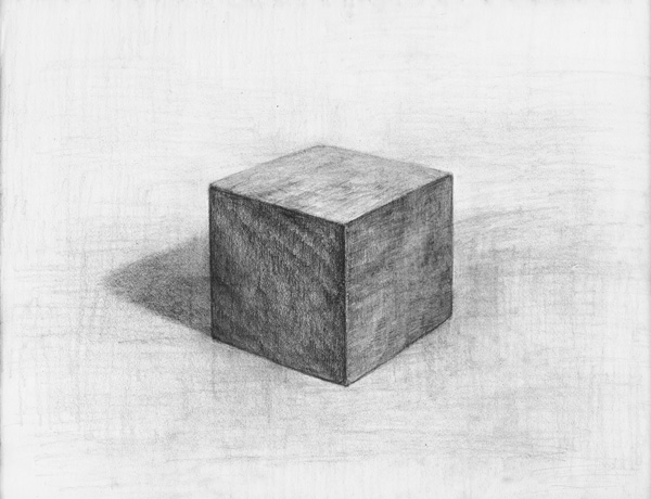 立方体-鉛筆デッサン描き方・制作過程7
