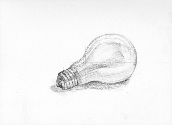 電球-鉛筆デッサン描き方・制作過程1