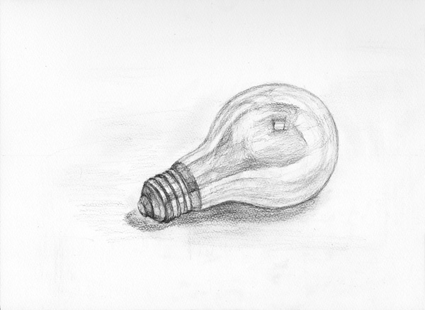 電球-鉛筆デッサン描き方・制作過程2