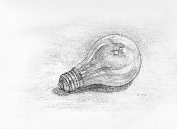 電球-鉛筆デッサン描き方・制作過程3