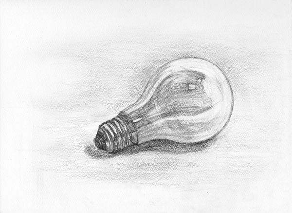 電球-鉛筆デッサン描き方・制作過程4