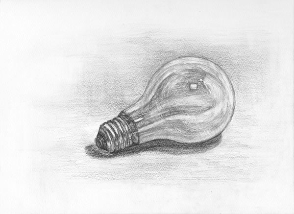 電球-鉛筆デッサン描き方・制作過程5