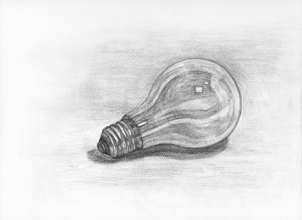 電球-鉛筆デッサン描き方・制作過程6