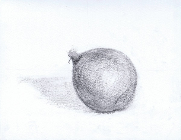 タマネギ-鉛筆デッサン描き方・制作過程1