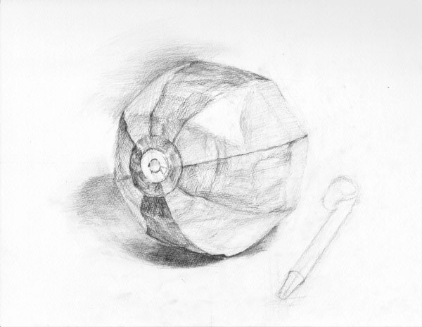 紙風船の鉛筆デッサン描き方過程4