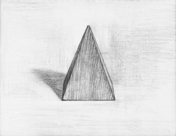 四角錐の鉛筆デッサン制作過程4