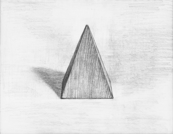 四角錐の鉛筆デッサン制作過程5