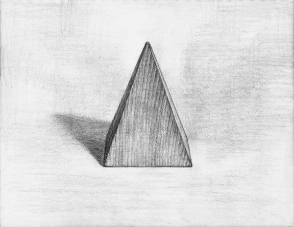 四角錐の鉛筆デッサン制作過程6