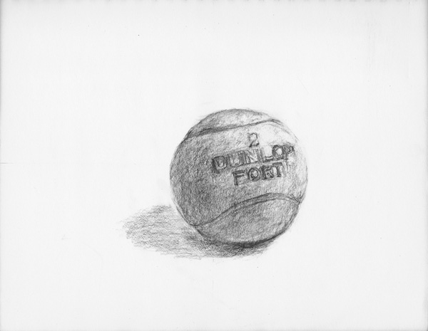 テニスボール-鉛筆デッサン描き方・制作過程1