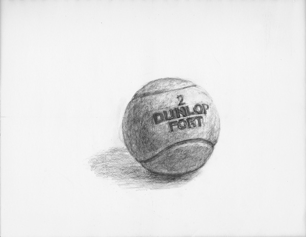 テニスボール-鉛筆デッサン描き方・制作過程2
