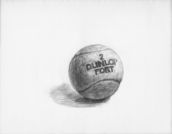 テニスボール-鉛筆デッサン描き方・制作過程3