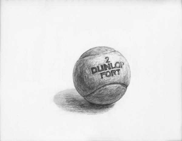 テニスボール-鉛筆デッサン描き方・制作過程4