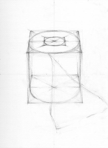 トイレットペーパーの鉛筆デッサン描き方過程3