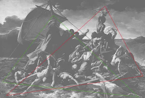 テオドール・ジェリコー『メデューズ号の筏』の三角形の構図