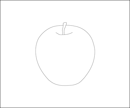 リンゴを中央に配置した構図