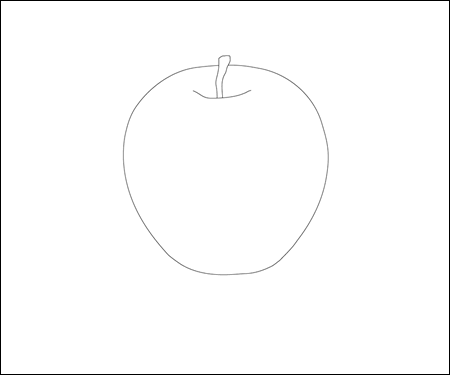 リンゴを上側に配置した構図