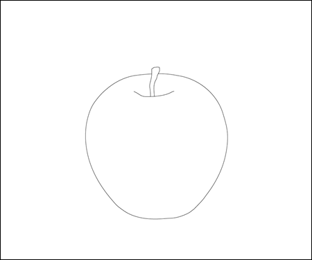 リンゴを下側に配置した構図