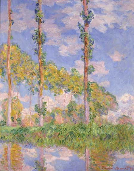 クロード・モネ『陽を浴びるポプラ並木』1891年