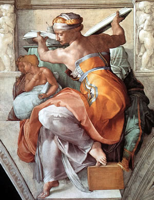 ミケランジェロ・ブオナローティ《リビアの巫女》1511年頃