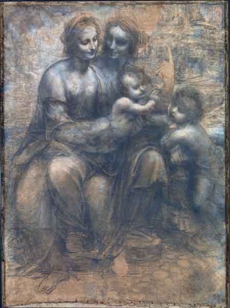 レオナルド・ダ・ビンチ『聖アンナと聖母子と幼児聖ヨハネ』1499-1500