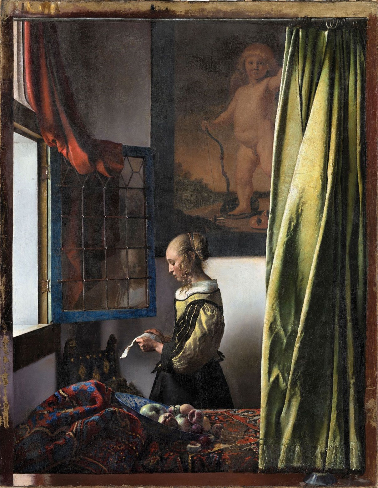 ヨハネス・フェルメール《窓辺で手紙を読む女》（修復後）1657-1659年頃